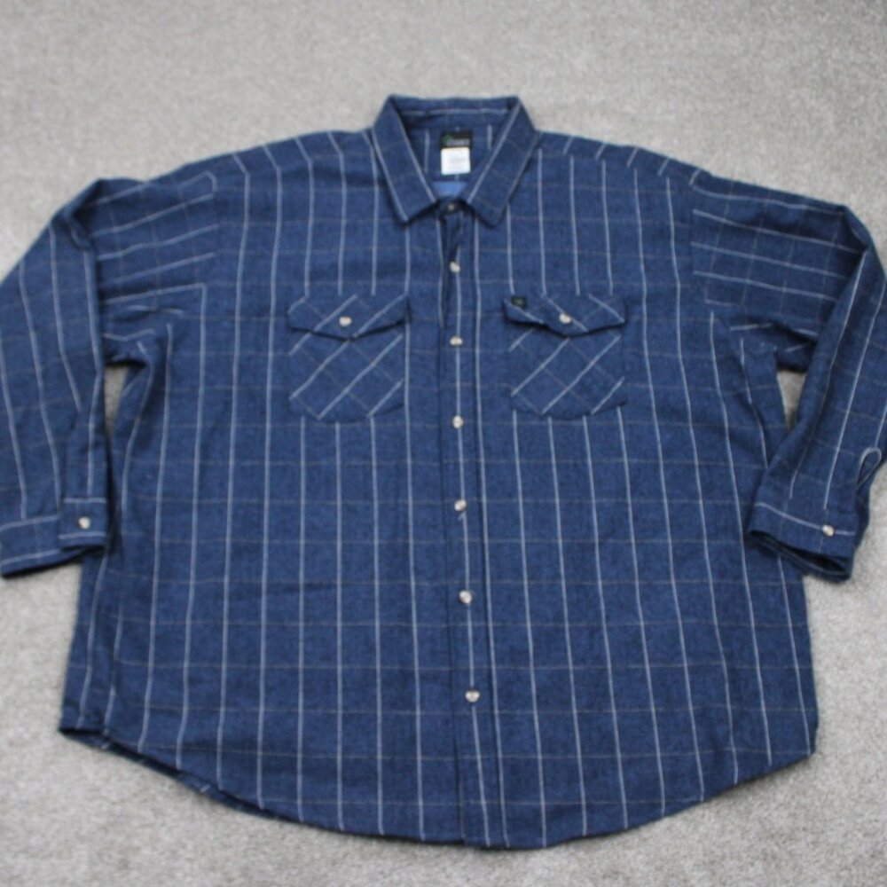 Codet Flannel Shirt Adult‎ 4XL XXXXL Blue Heavyweight Long Sleeve Button Up